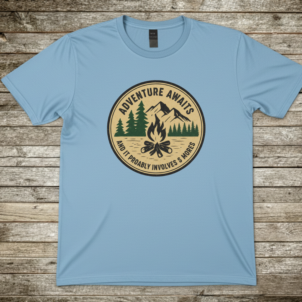 Printify T-Shirt Light Blue / S Adventure Awaits T-Shirt Adventure Awaits T-Shirt