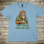 Printify T-Shirt Light Blue / S First Coffee T-Shirt First Coffee T-Shirt