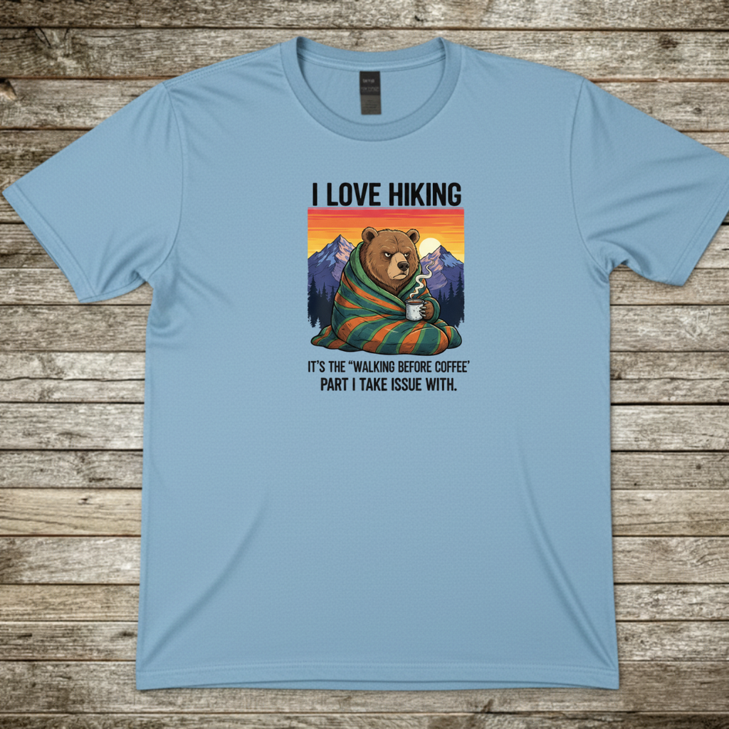 Printify T-Shirt Light Blue / S I Love Hiking I Love Hiking