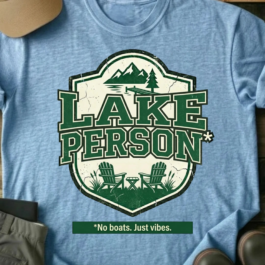 Printify T-Shirt Light Blue / S Lake Person T-Shirt Lake Person T-Shirt