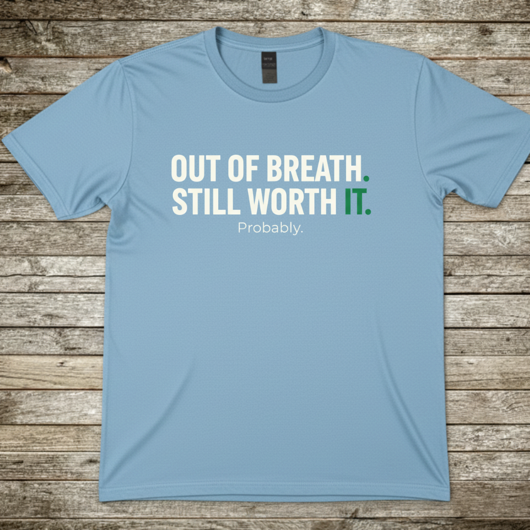 Printify T-Shirt Light Blue / S Out Of Breath T-Shirt Out Of Breath T-Shirt