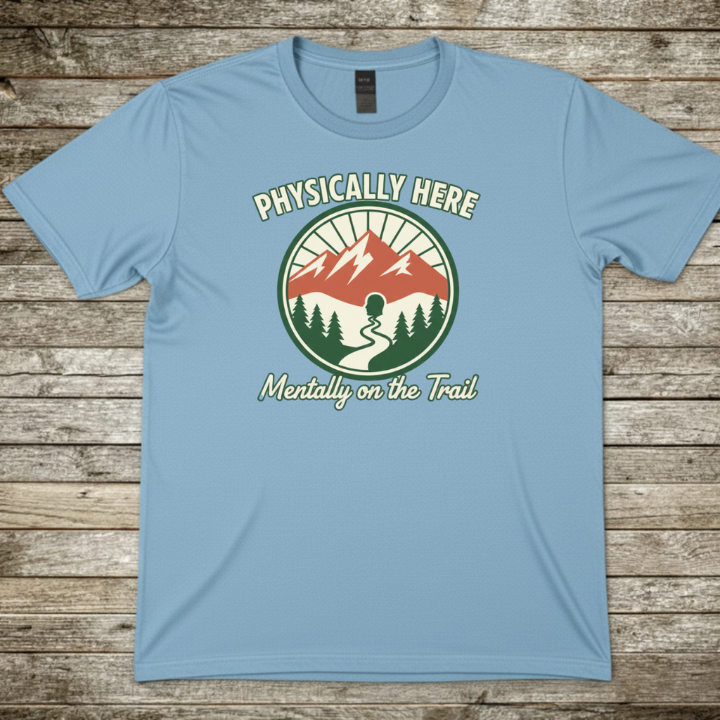 Printify T-Shirt Light Blue / S Physically Here T-Shirt Physically Here T-Shirt