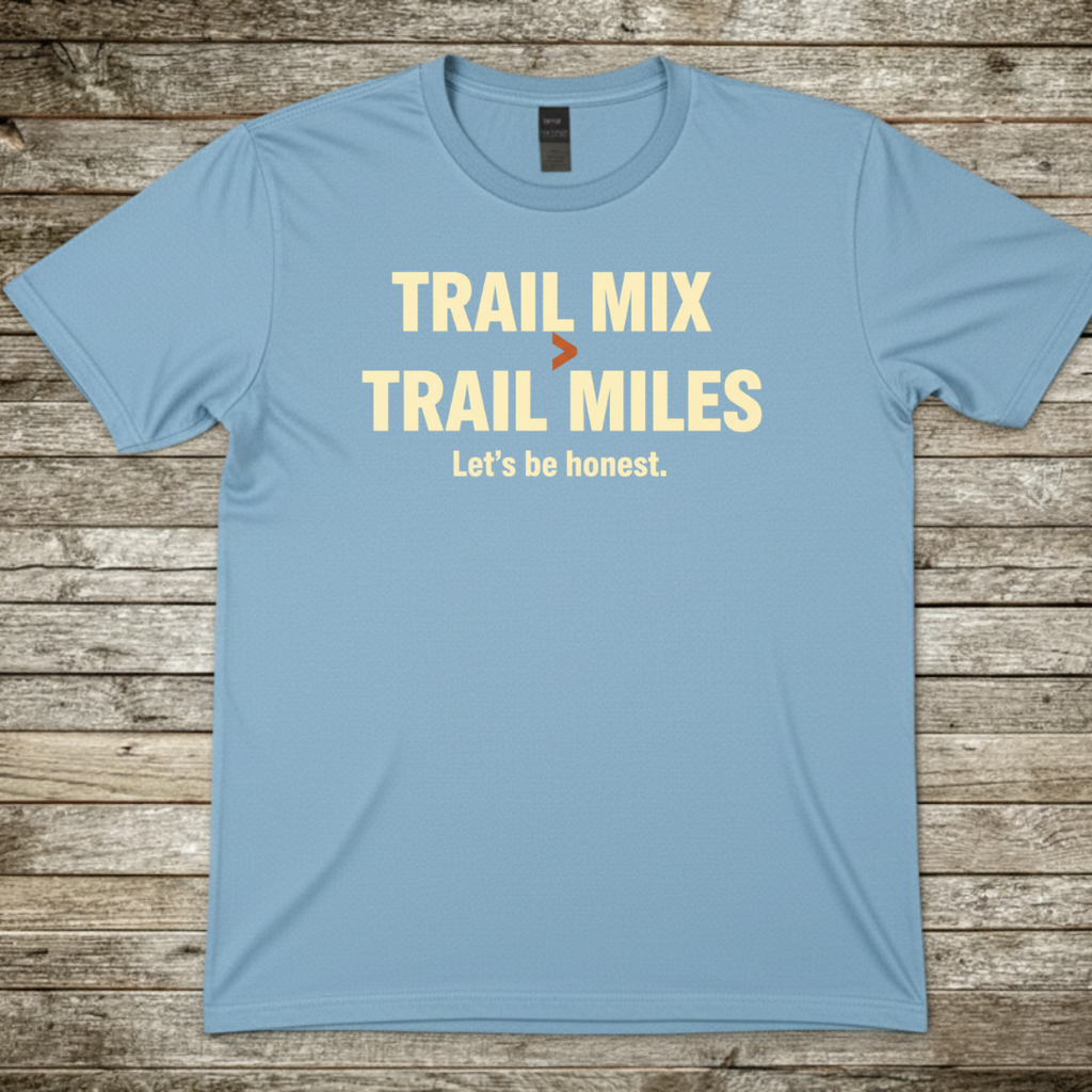 Printify T-Shirt Light Blue / S Trail Mix, Trail Miles T-Shirt Trail Mix, Trail Miles T-Shirt