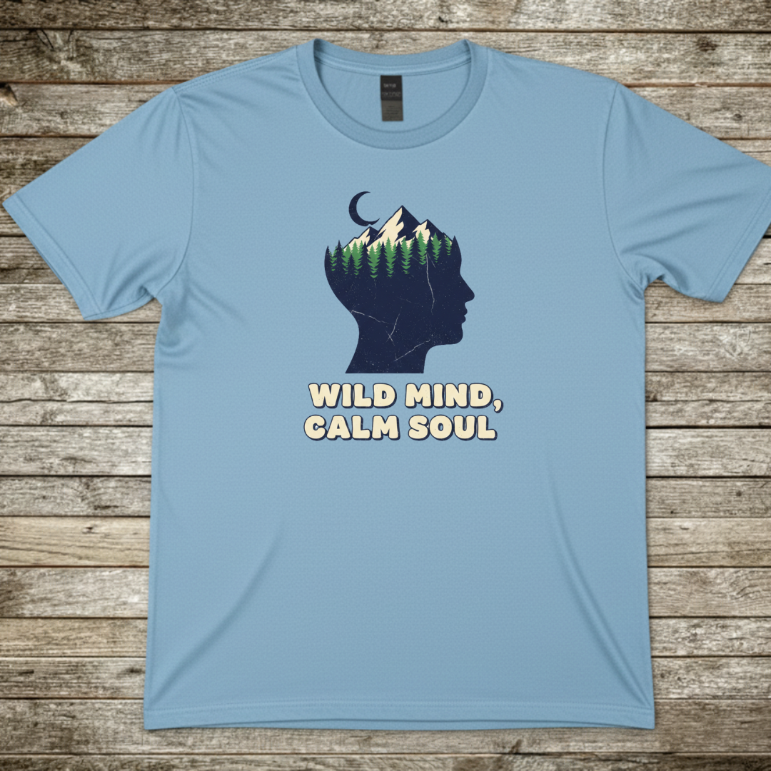Printify T-Shirt Light Blue / S Wild Mind, Calm Soul T-Shirt Wild Mind, Calm Soul T-Shirt