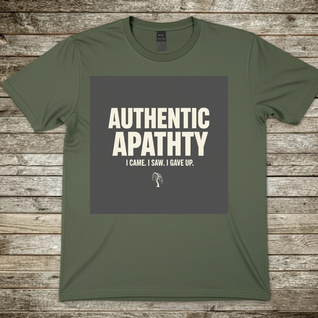 Printify T-Shirt Military Green / S Authentic Apathy T-Shirt Authentic Apathy T-Shirt