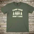 Printify T-Shirt Military Green / S Camp Hair Don't Care T-Shirt Camp Hair Don't Care T-Shirt