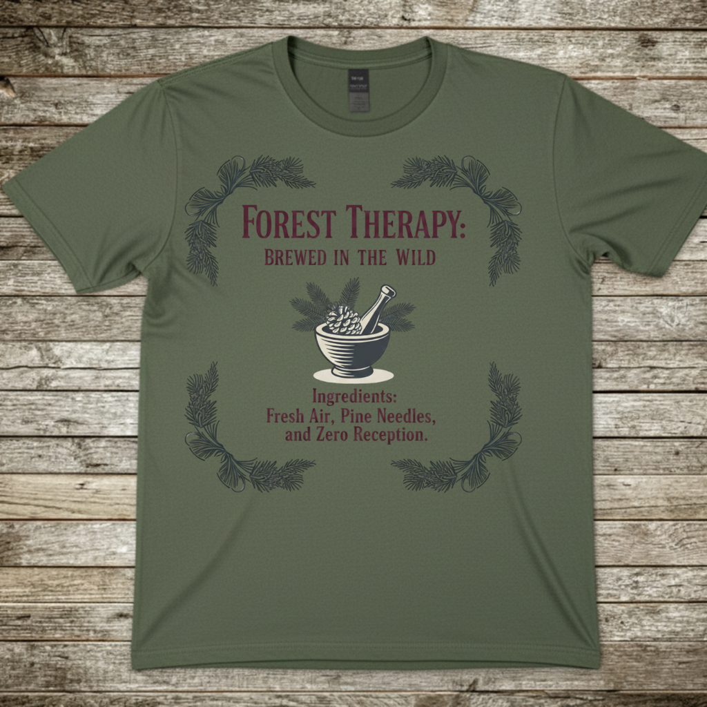 Printify T-Shirt Military Green / S Forest Therapy T-Shirt Forest Therapy T-Shirt