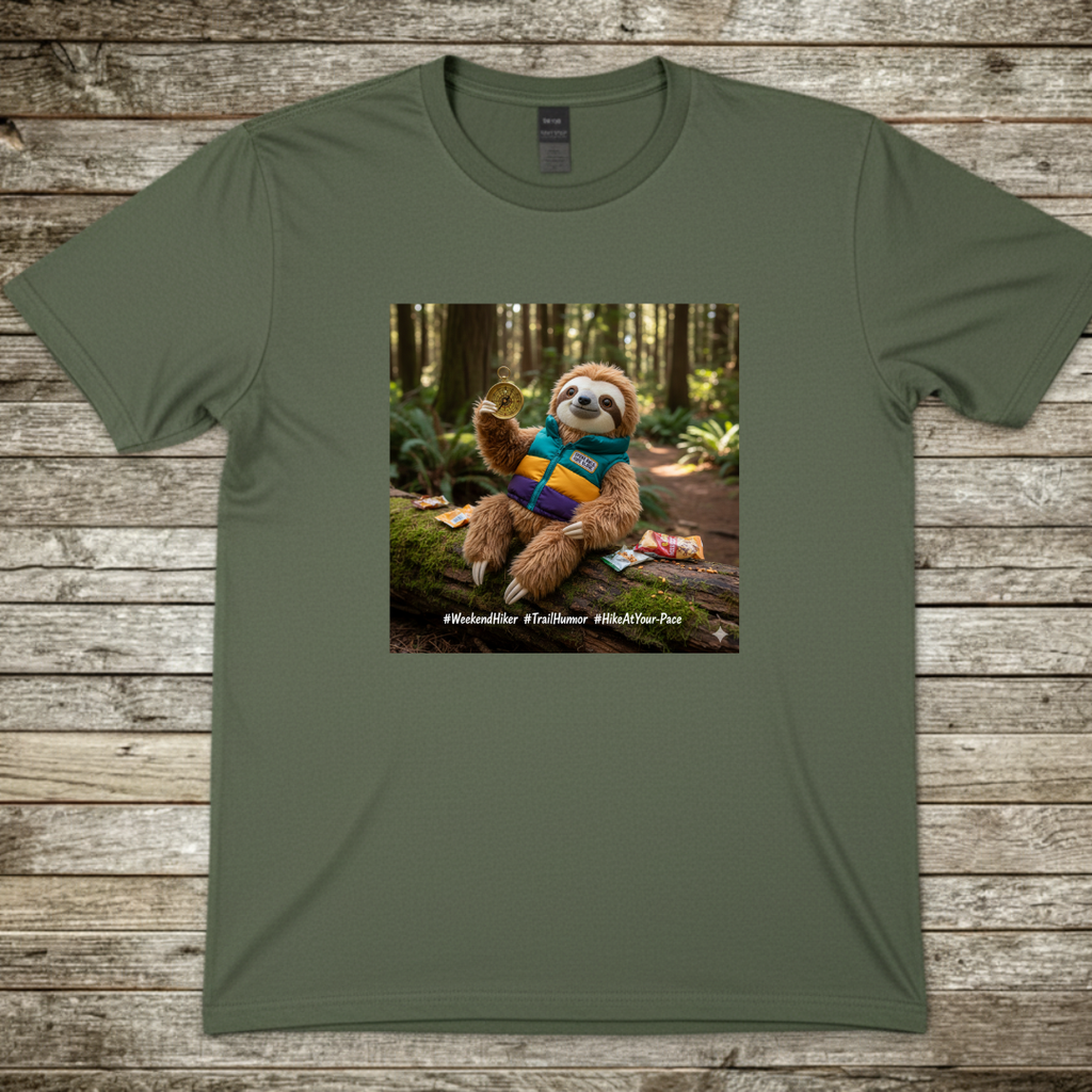 Printify T-Shirt Military Green / S Happy Sloth T-Shirt Happy Sloth T-Shirt