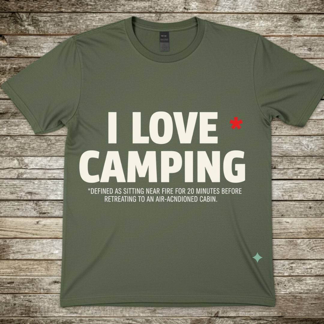 Printify T-Shirt Military Green / S I Love Camping T-Shirt I Love Camping T-Shirt