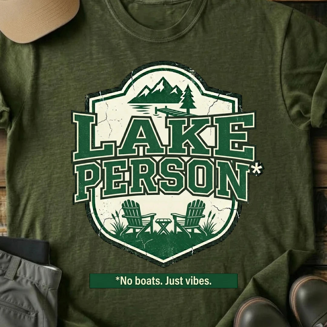 Printify T-Shirt Military Green / S Lake Person T-Shirt Lake Person T-Shirt