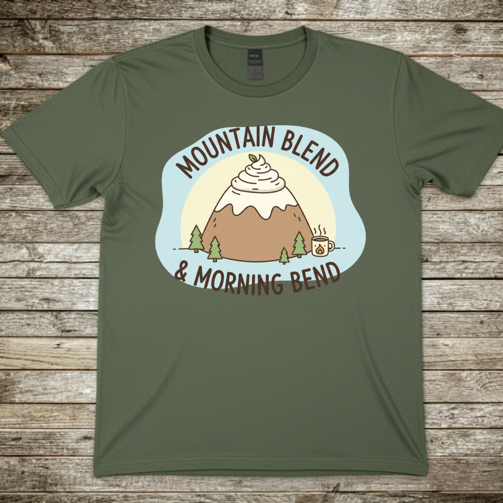 Printify T-Shirt Military Green / S Mountain Blend T-Shirt Mountain Blend T-Shirt