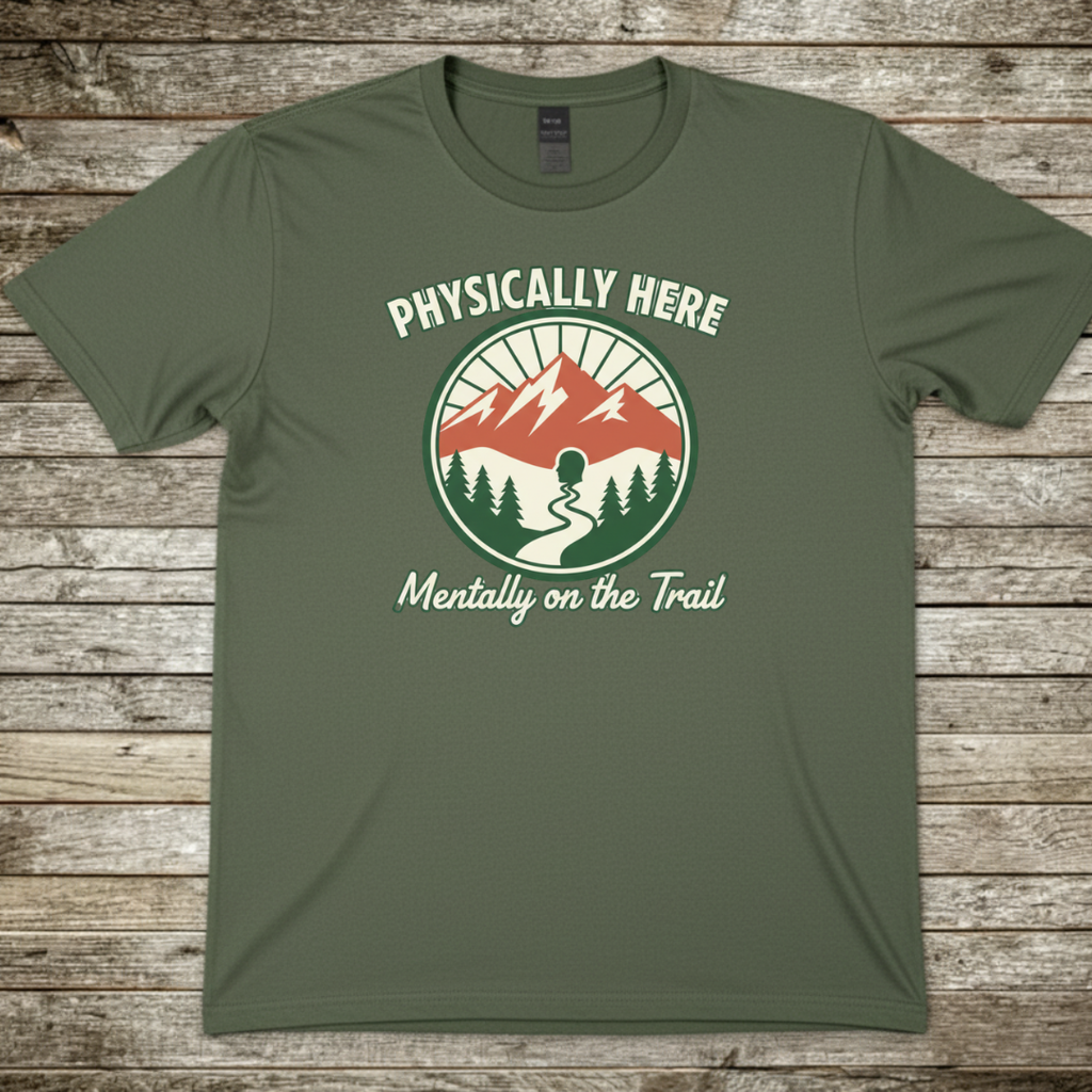 Printify T-Shirt Military Green / S Physically Here T-Shirt Physically Here T-Shirt