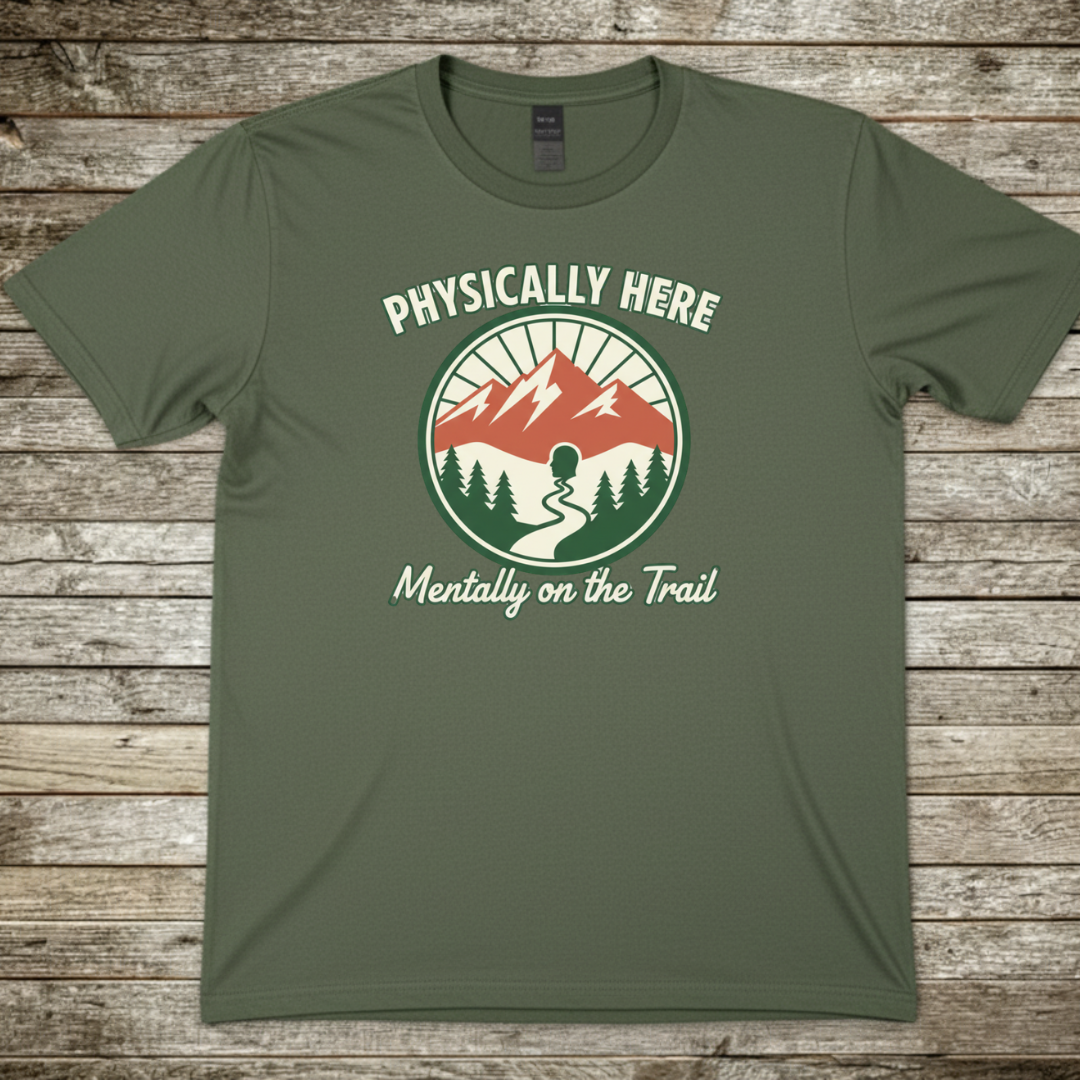 Printify T-Shirt Military Green / S Physically Here T-Shirt Physically Here T-Shirt