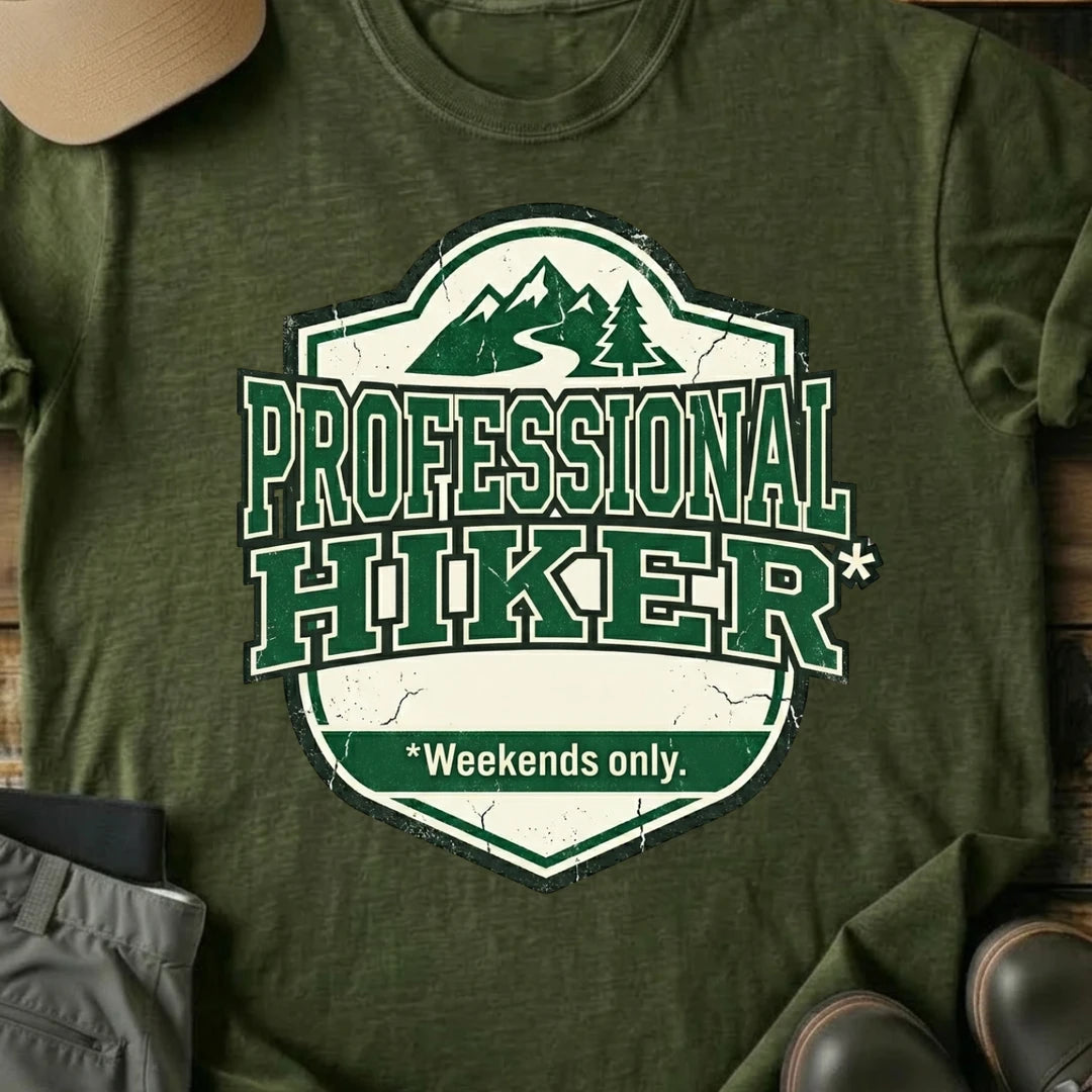 Printify T-Shirt Military Green / S Professional Hiker T-Shirt Professional Hiker T-Shirt