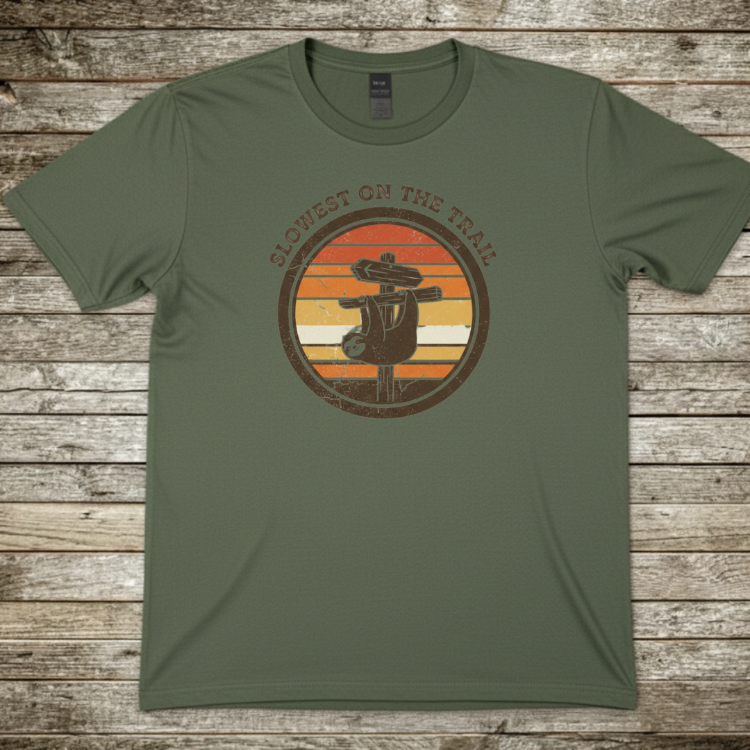 Printify T-Shirt Military Green / S Slowest On The Trail T-Shirt Slowest On The Trail T-Shirt