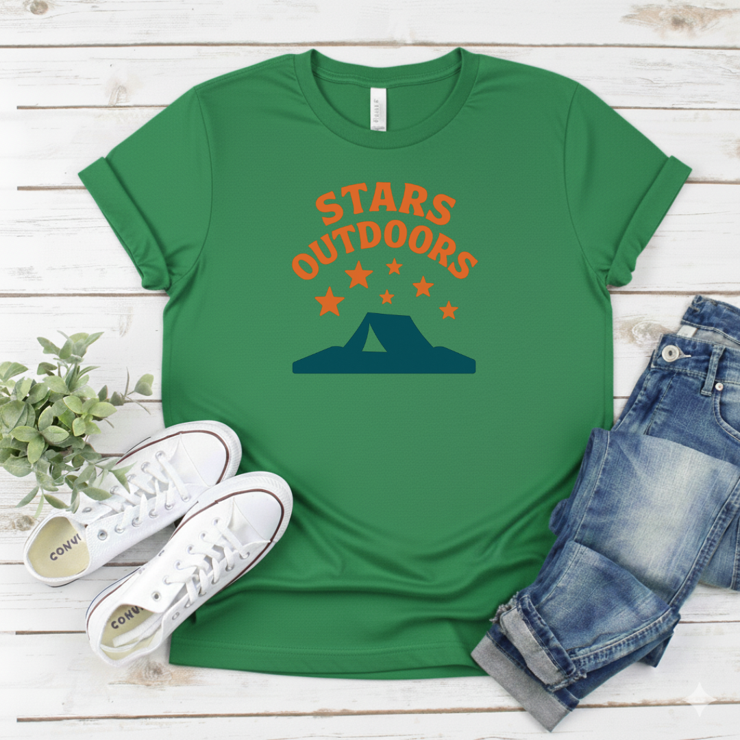 Printify T-Shirt Military Green / S "Stars Outdoors" "Stars Outdoors"