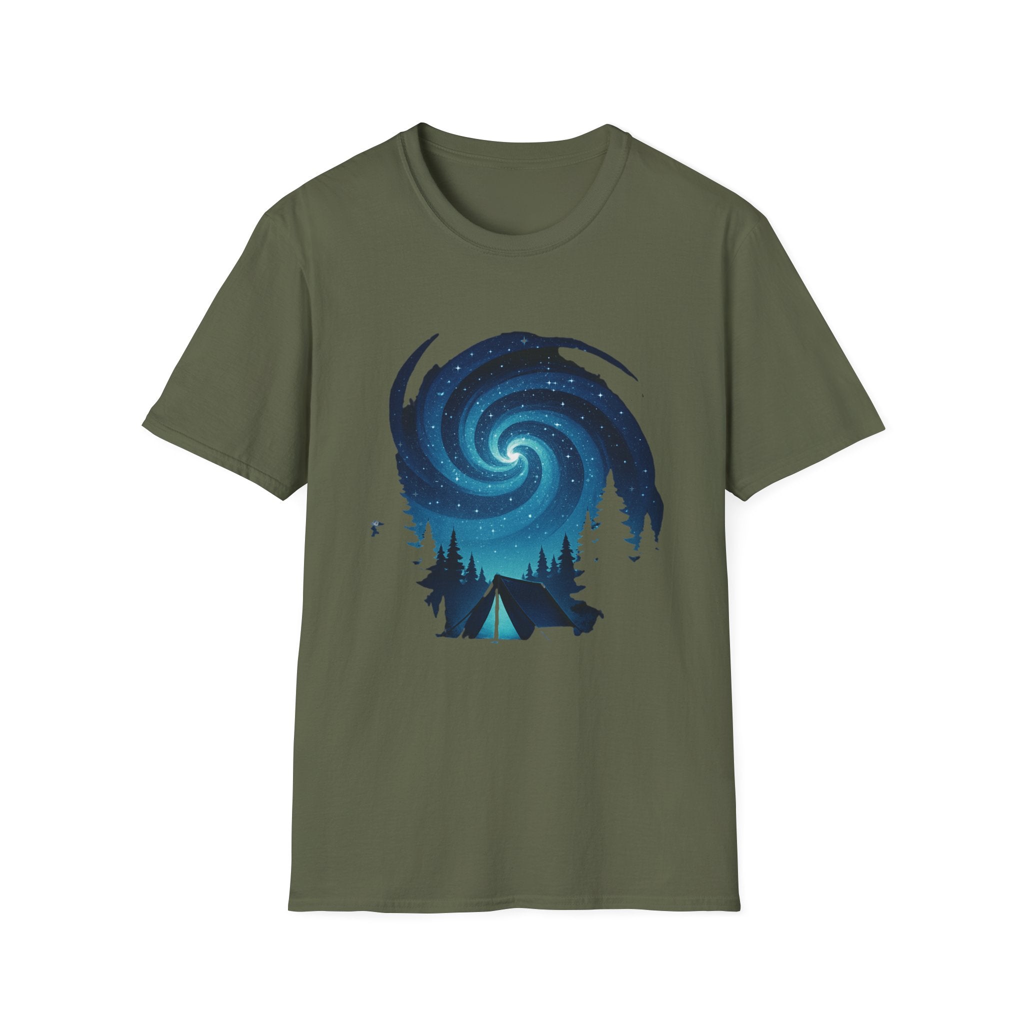 Printify T-Shirt Military Green / S Swirling Galaxy Tent Graphic Swirling Galaxy Tent Graphic