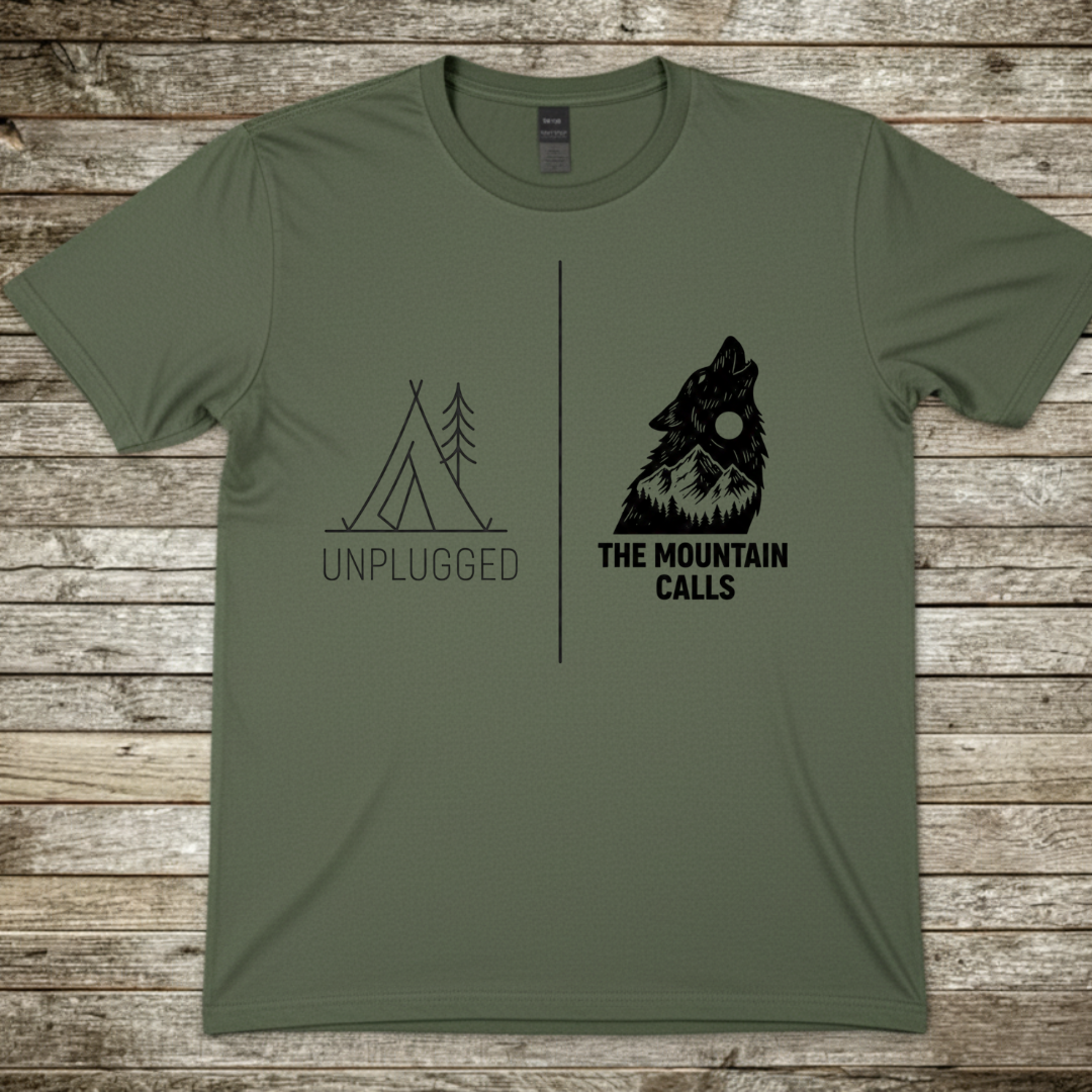 Printify T-Shirt Military Green / S The Mountain Calls T-Shirt The Mountain Calls T-Shirt