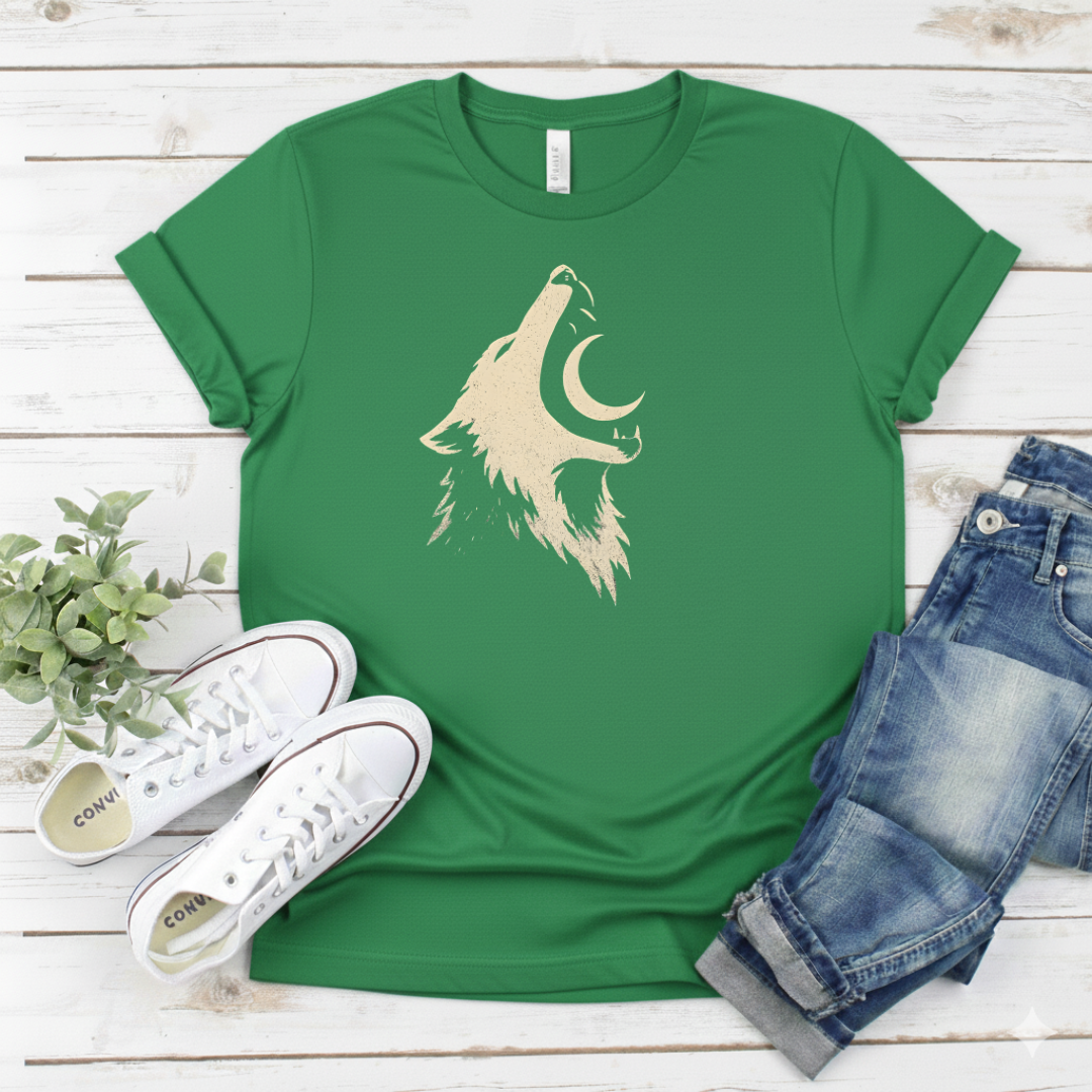 Printify T-Shirt Military Green / S Wolf Howl T-Shirt Wolf Howl T-Shirt
