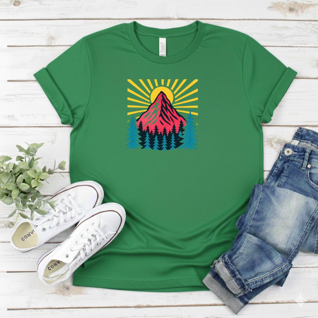 Printify T-Shirt Mountain Sunrise T-Shirt Mountain Sunrise T-Shirt