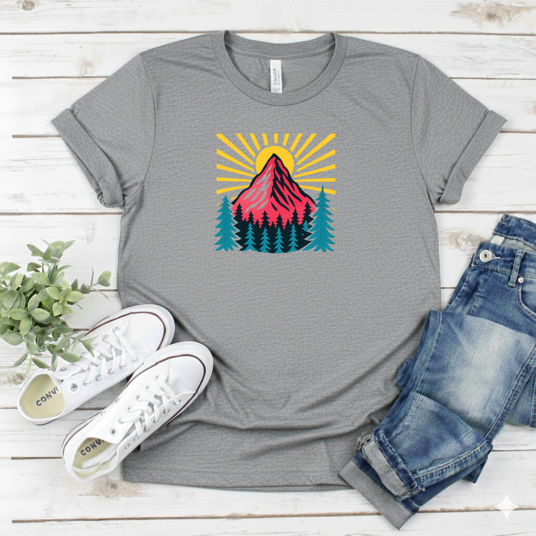 Printify T-Shirt Mountain Sunrise T-Shirt Mountain Sunrise T-Shirt