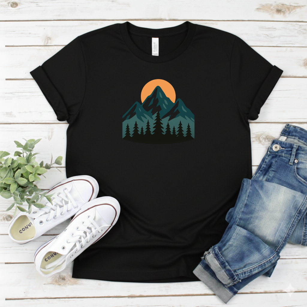 Printify T-Shirt Mountain Sunset Mountain Sunset