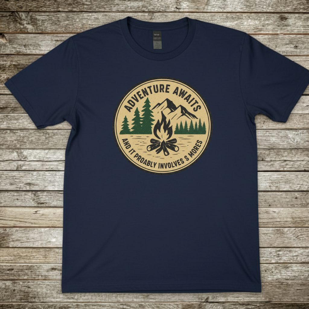 Printify T-Shirt Navy / S Adventure Awaits T-Shirt Adventure Awaits T-Shirt