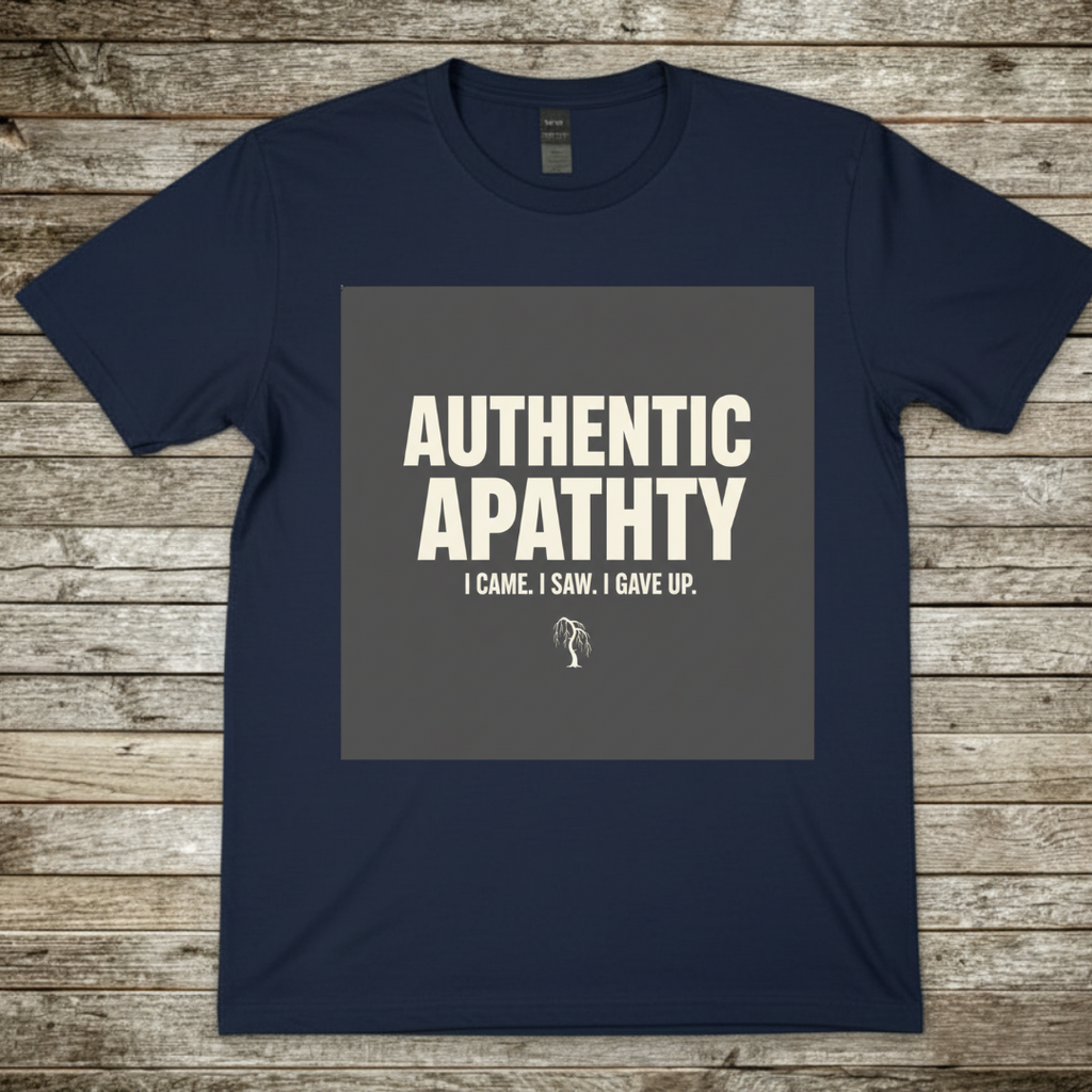 Printify T-Shirt Navy / S Authentic Apathy T-Shirt Authentic Apathy T-Shirt