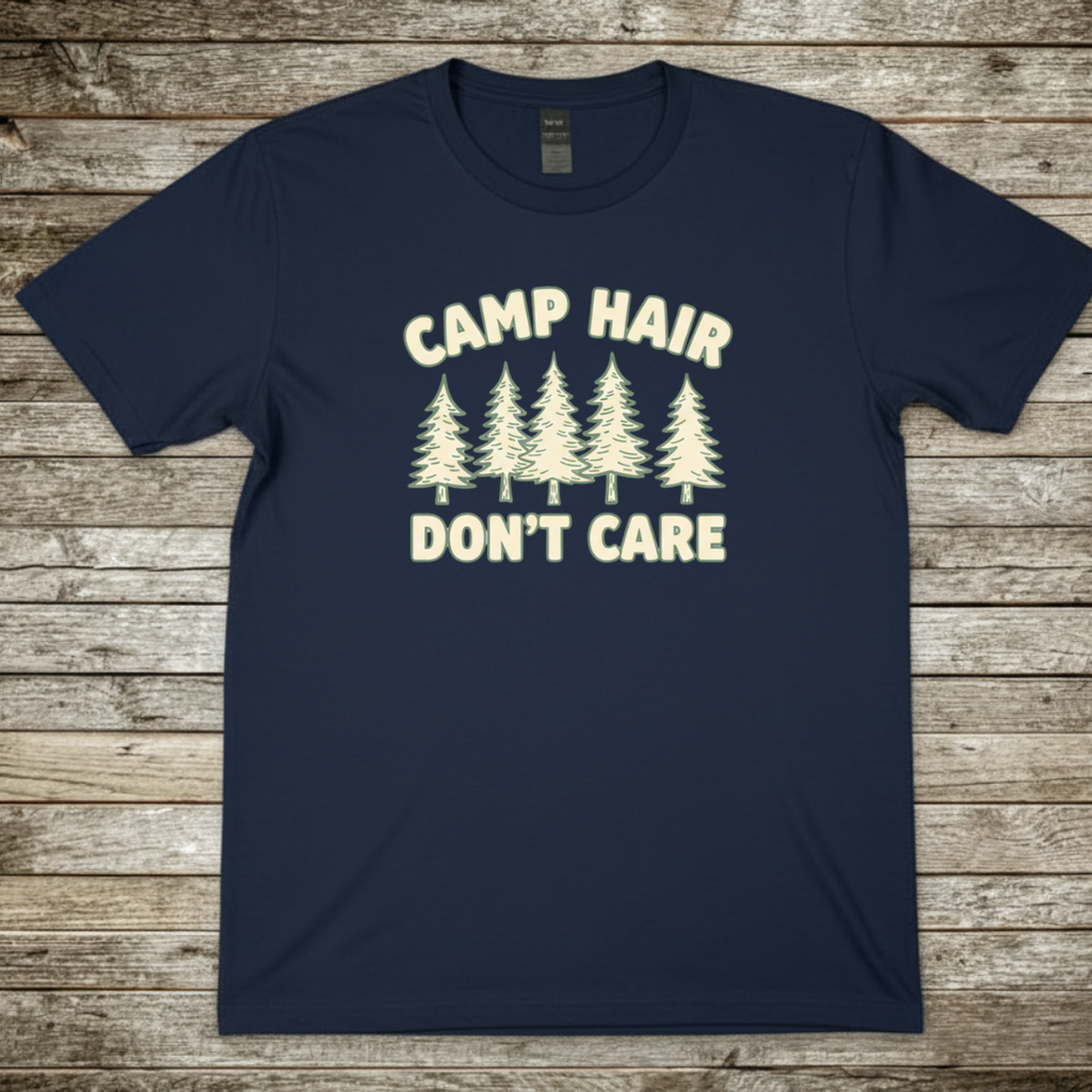Printify T-Shirt Navy / S Camp Hair Don't Care T-Shirt Camp Hair Don't Care T-Shirt