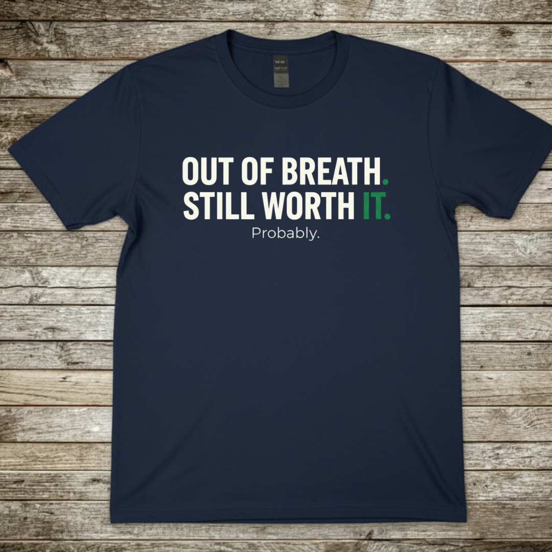Printify T-Shirt Navy / S Out Of Breath T-Shirt Out Of Breath T-Shirt
