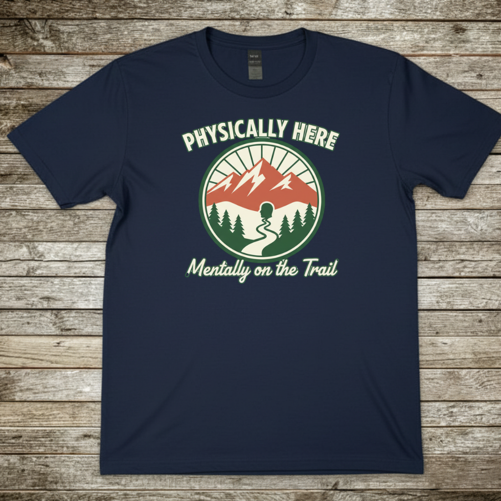 Printify T-Shirt Navy / S Physically Here T-Shirt Physically Here T-Shirt