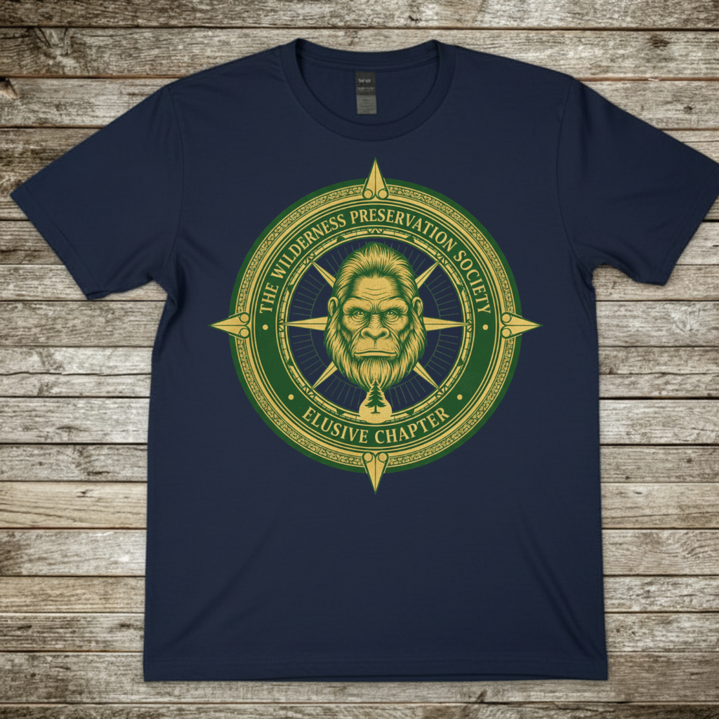 Printify T-Shirt Navy / S Sasquatch Compass Graphic T-Shirt Sasquatch Compass Graphic T-Shirt