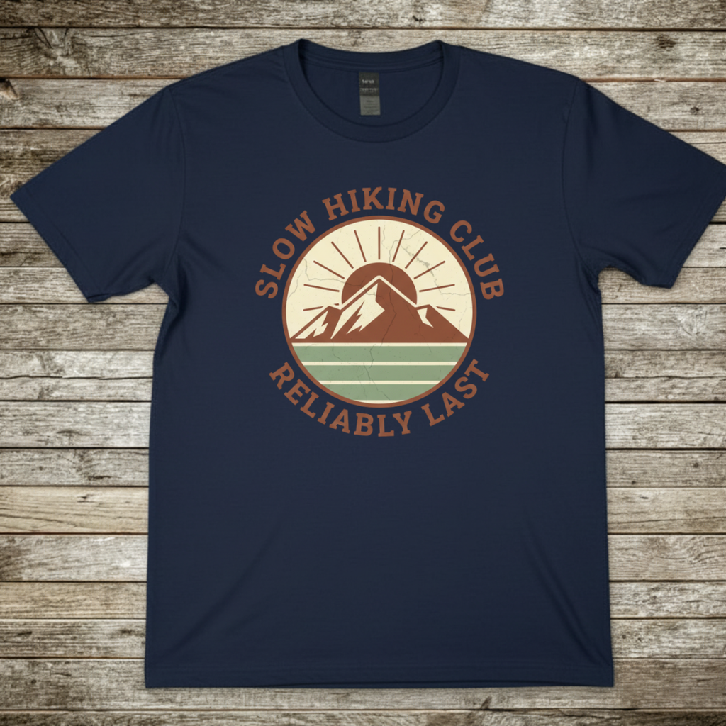 Printify T-Shirt Navy / S Slow Hiking Club T-Shirt Slow Hiking Club T-Shirt