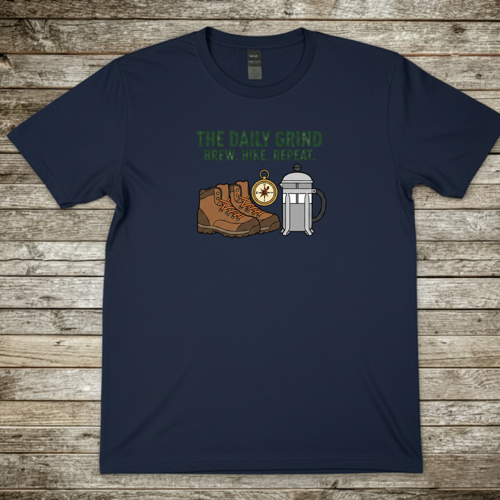 Printify T-Shirt Navy / S The Daily Grind T-Shirt The Daily Grind T-Shirt