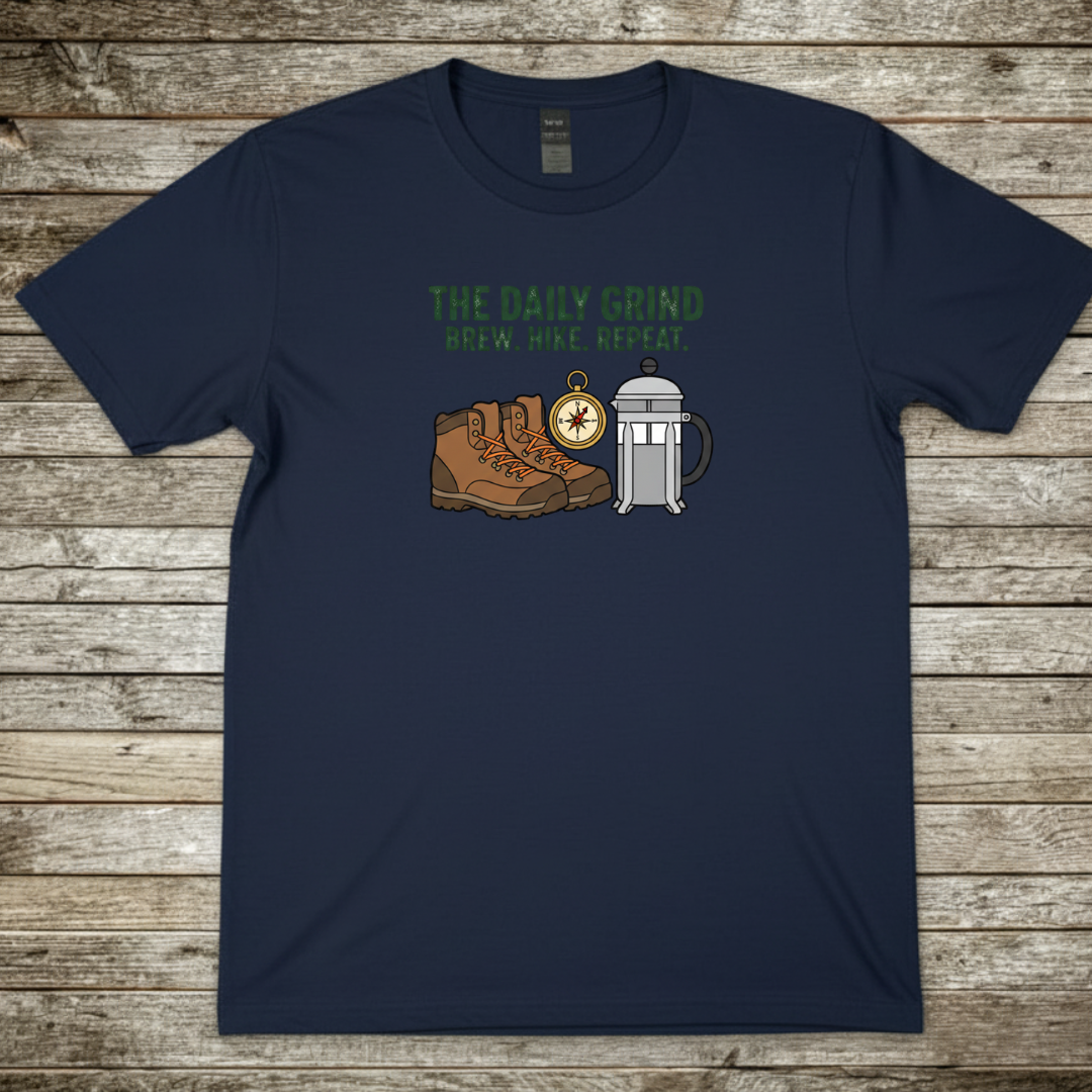 Printify T-Shirt Navy / S The Daily Grind T-Shirt The Daily Grind T-Shirt