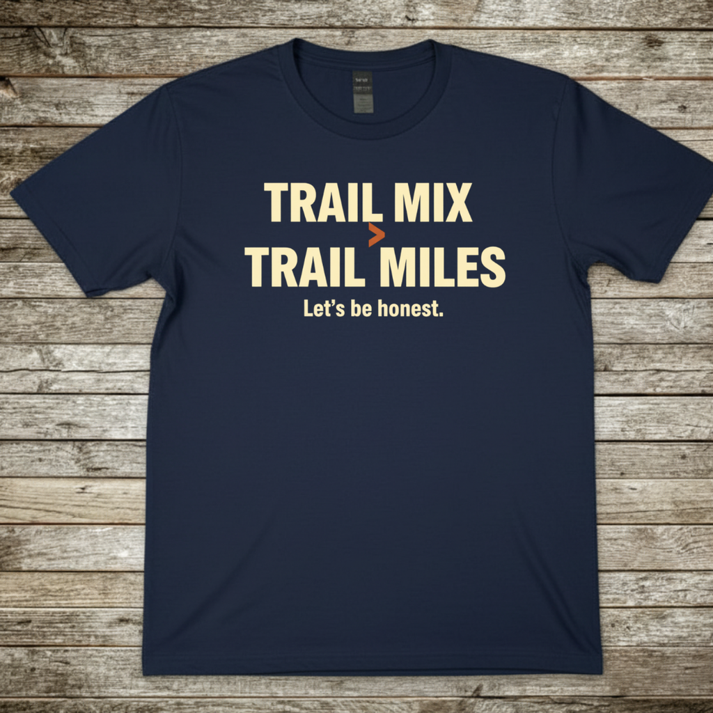 Printify T-Shirt Navy / S Trail Mix, Trail Miles T-Shirt Trail Mix, Trail Miles T-Shirt