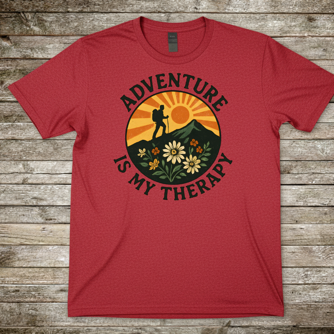 Printify T-Shirt Red / S Adventure Is My Therapy T-Shirt 2 Adventure Is My Therapy T-Shirt 2