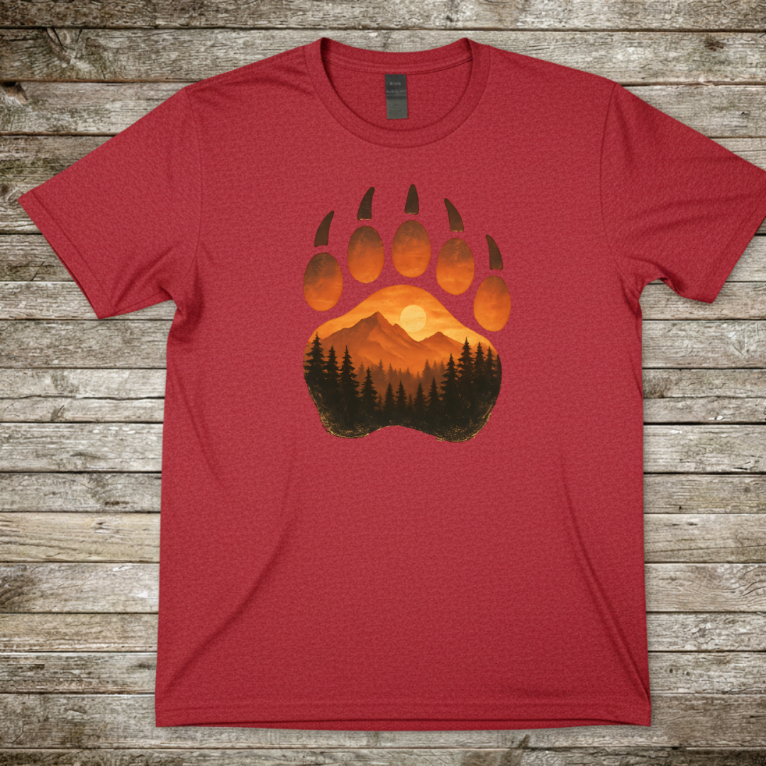 Printify T-Shirt Red / S Bear Paw Mountain Sunset T-Shirt Bear Paw Mountain Sunset T-Shirt