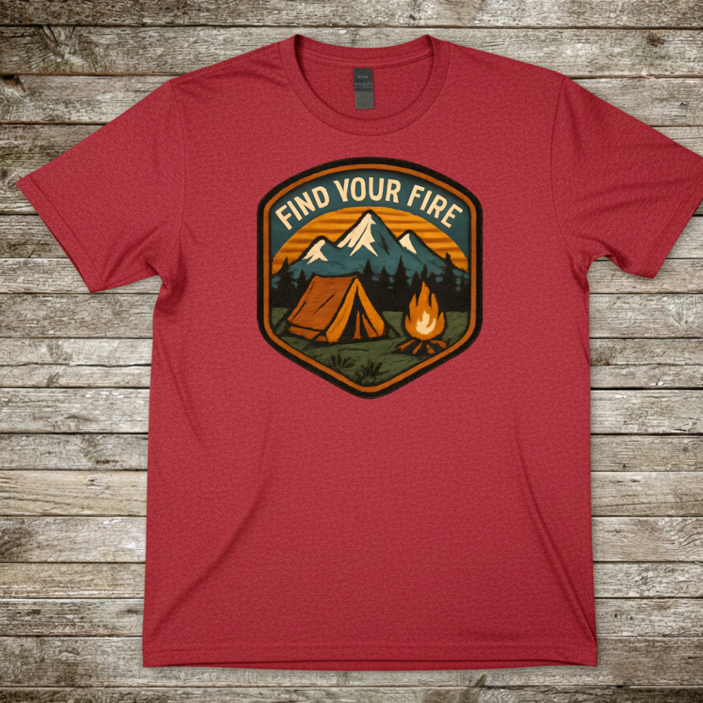 Printify T-Shirt Red / S Find Your Fire Camping T-Shirt Find Your Fire Camping T-Shirt