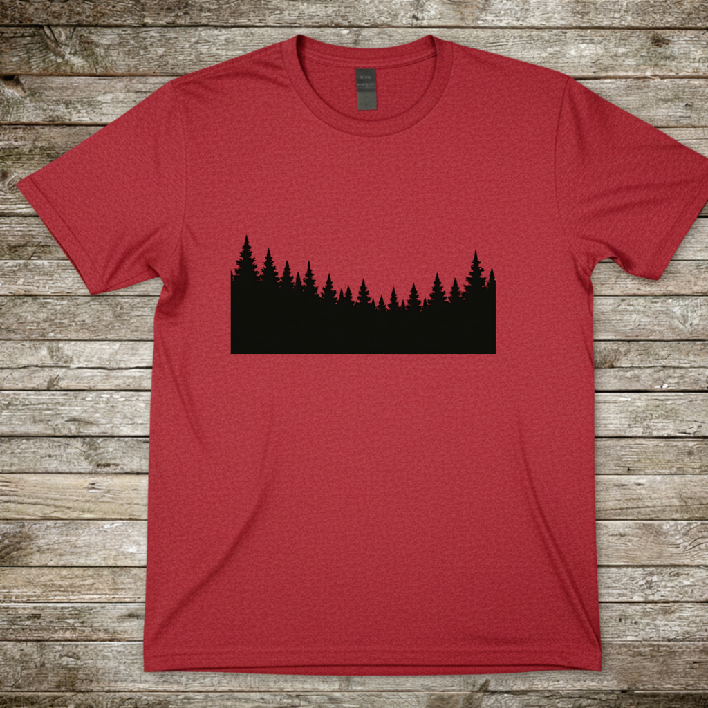 Printify T-Shirt Red / S Forest Silhouette T-Shirt Forest Silhouette T-Shirt