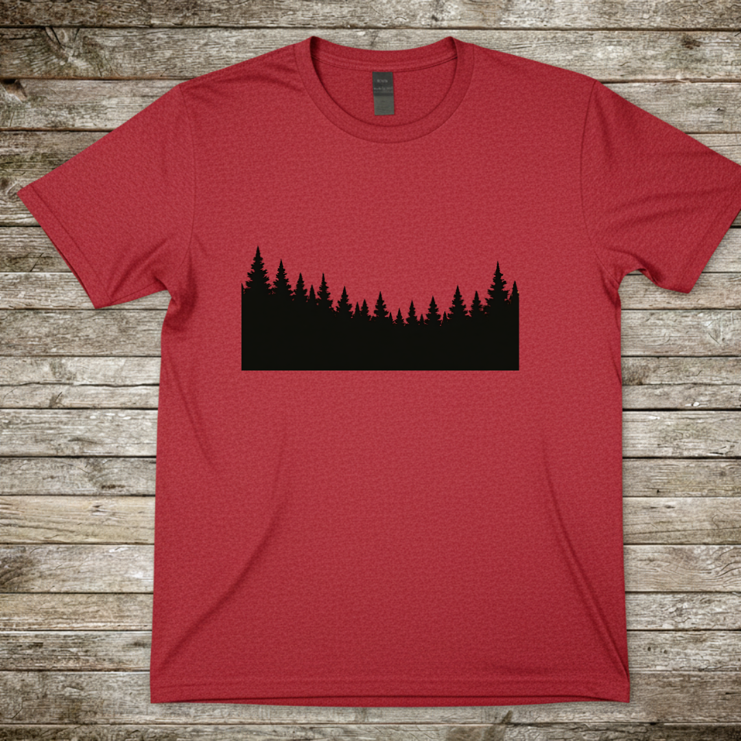 Printify T-Shirt Red / S Forest Silhouette T-Shirt Forest Silhouette T-Shirt