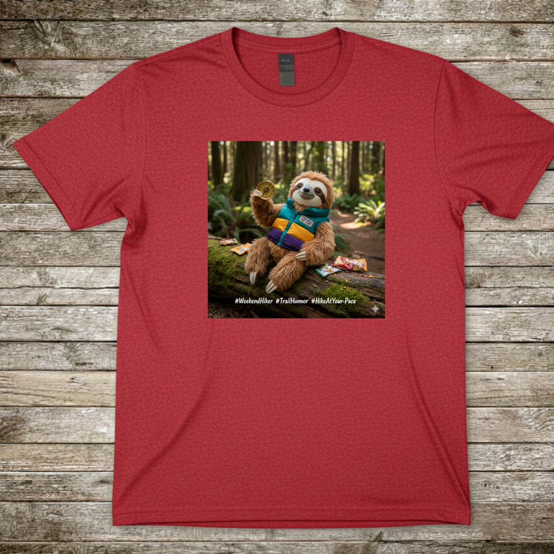 Printify T-Shirt Red / S Happy Sloth T-Shirt Happy Sloth T-Shirt