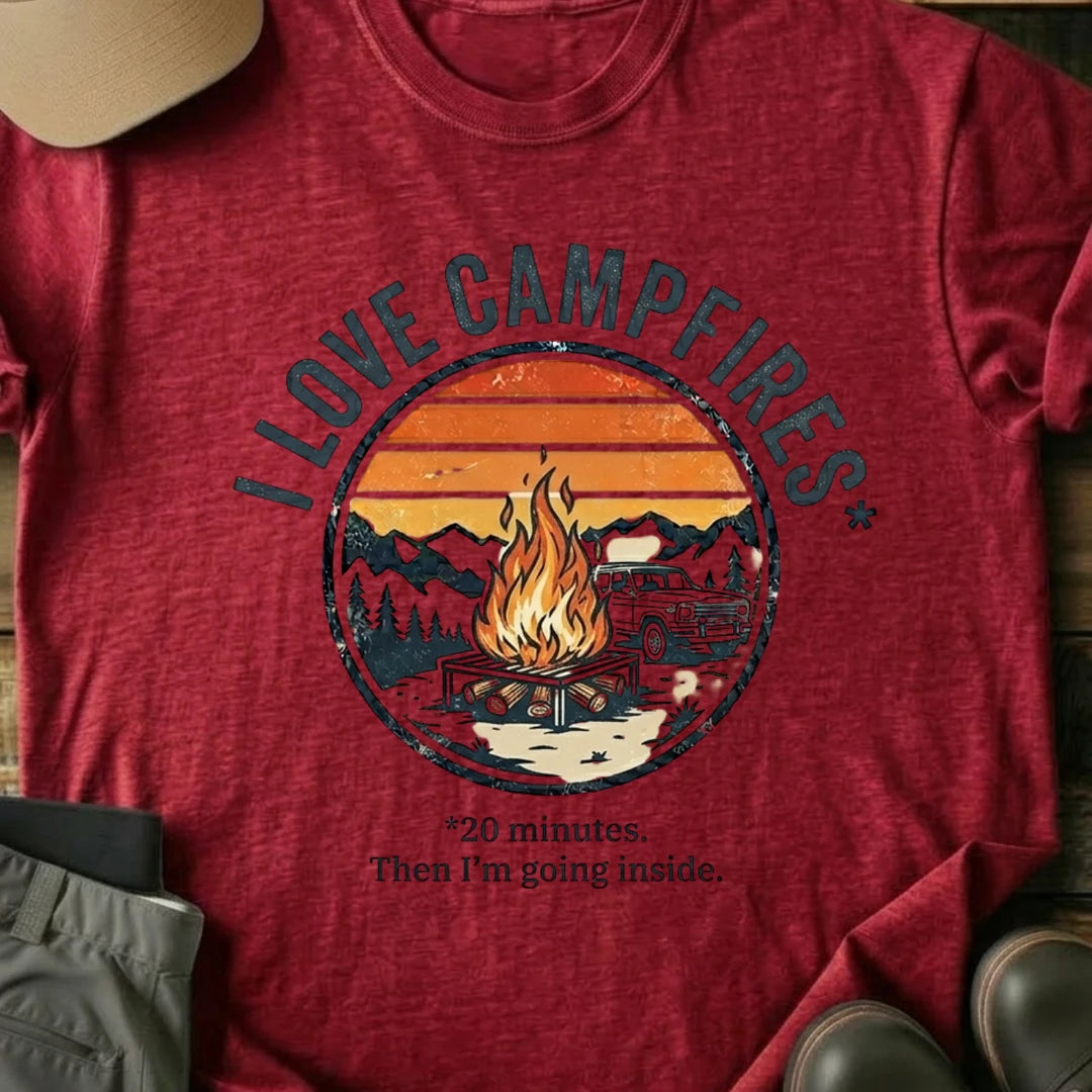 Printify T-Shirt Red / S I Love Campfires T-Shirt I Love Campfires T-Shirt