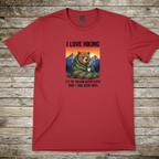 Printify T-Shirt Red / S I Love Hiking I Love Hiking