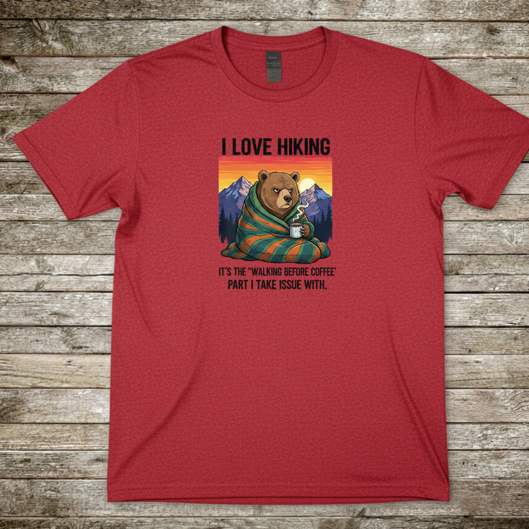 Printify T-Shirt Red / S I Love Hiking I Love Hiking