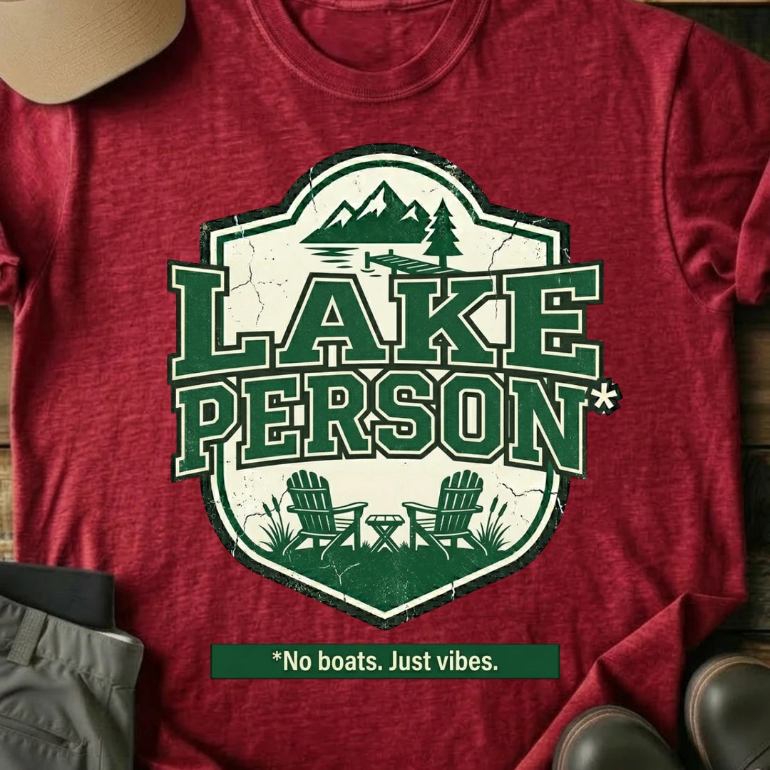Printify T-Shirt Red / S Lake Person T-Shirt Lake Person T-Shirt