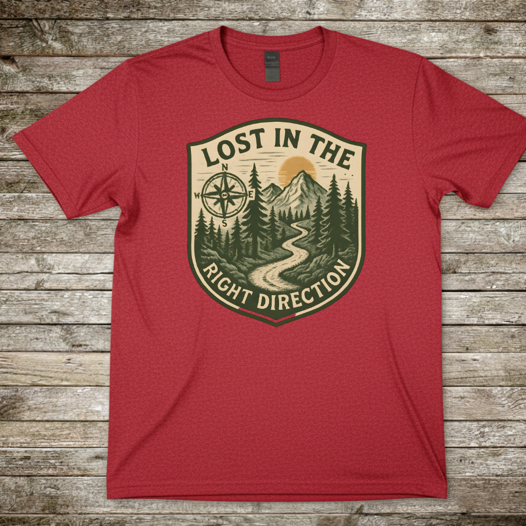 Printify T-Shirt Red / S Lost in the Right Direction T-Shirt Lost in the Right Direction T-Shirt