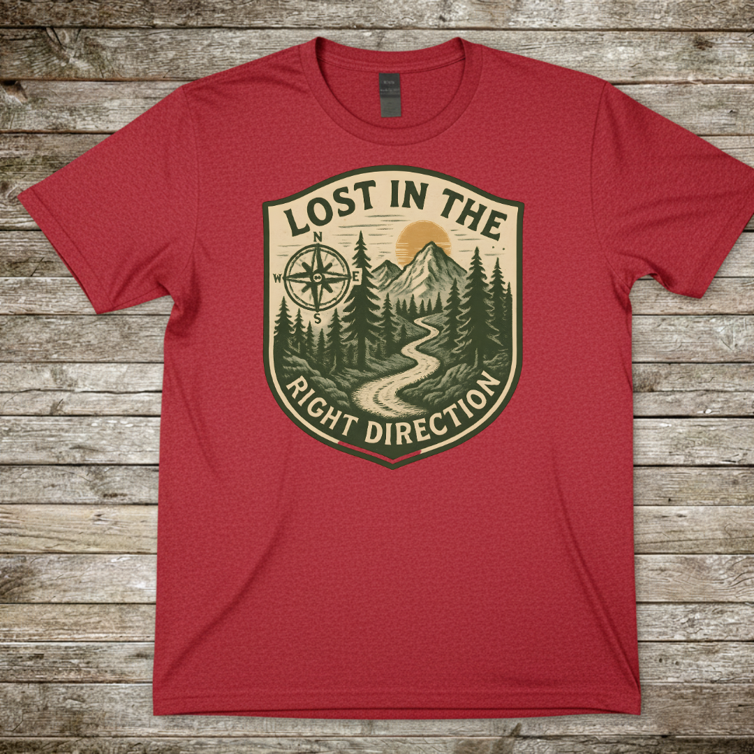 Printify T-Shirt Red / S "Lost in the Right Direction" T-Shirt "Lost in the Right Direction" T-Shirt