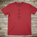 Printify T-Shirt Red / S Minimalist Mountain & Sun T-Shirt Minimalist Mountain & Sun T-Shirt