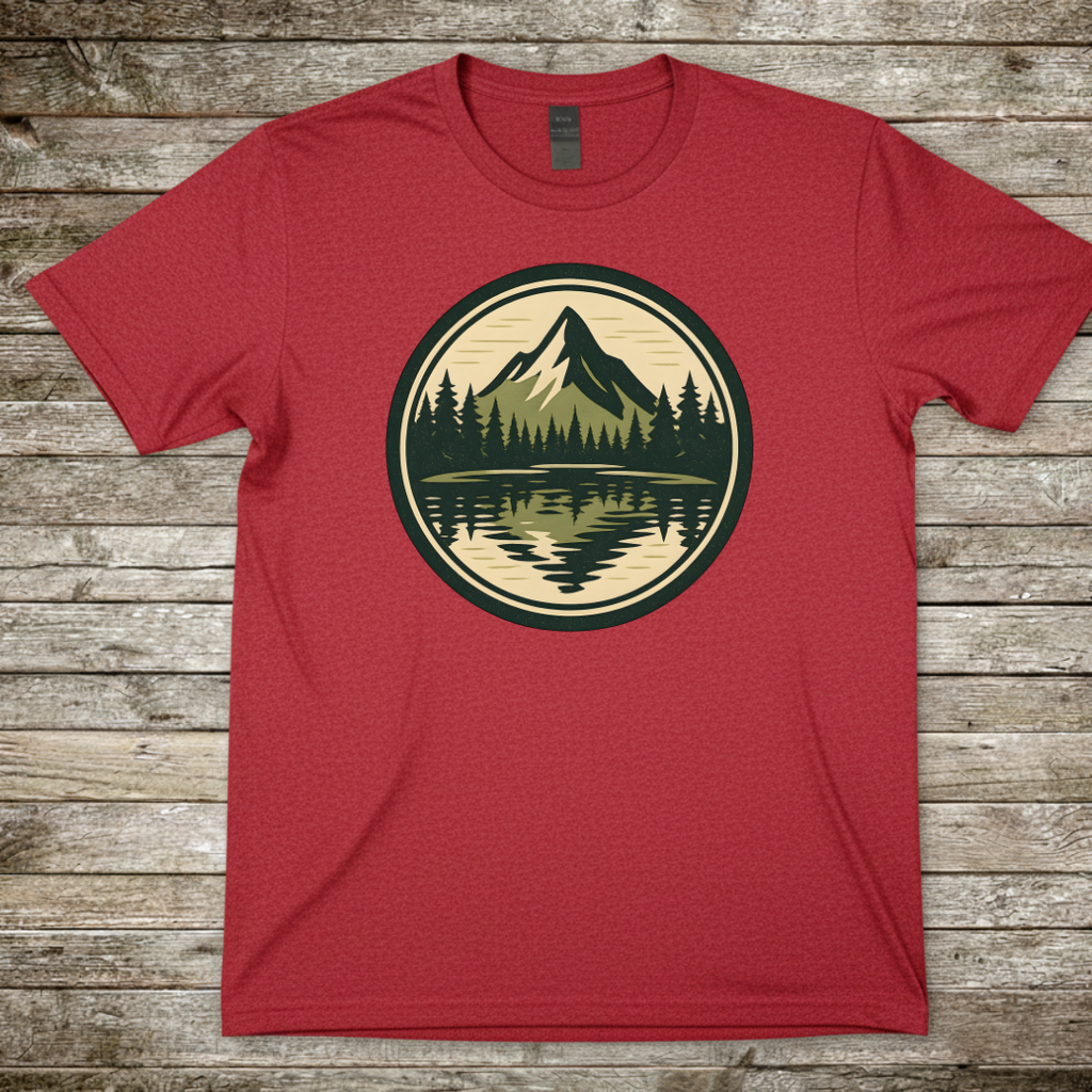 Printify T-Shirt Red / S Mountain Lake T-Shirt Mountain Lake T-Shirt